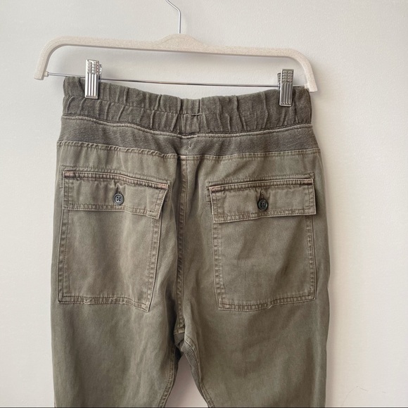 James Perse Mixed Media Pants in Army Green - Picture 7 of 9